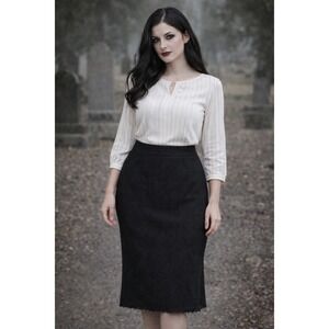 Vintage Knit Sweater Skirt M Wool Blend Y2K Cute Goth Dark Cottagecore Academia